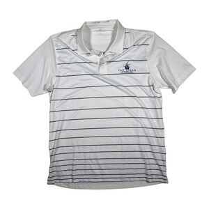 VANSport The Links At Carillon Golf Polo Shirt White Navy Stripe Mens SM Jersey